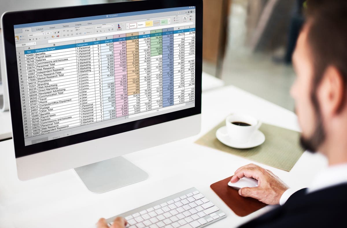 A plant budget spreadsheet open on a desktop screen